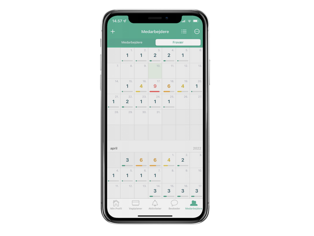 Tilgå Smartplans fraværskalender på mobilen