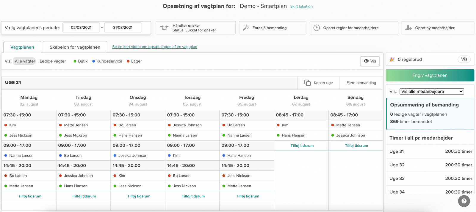 Nyt i Smartplan: Bedre automatisk vagtplanlægning