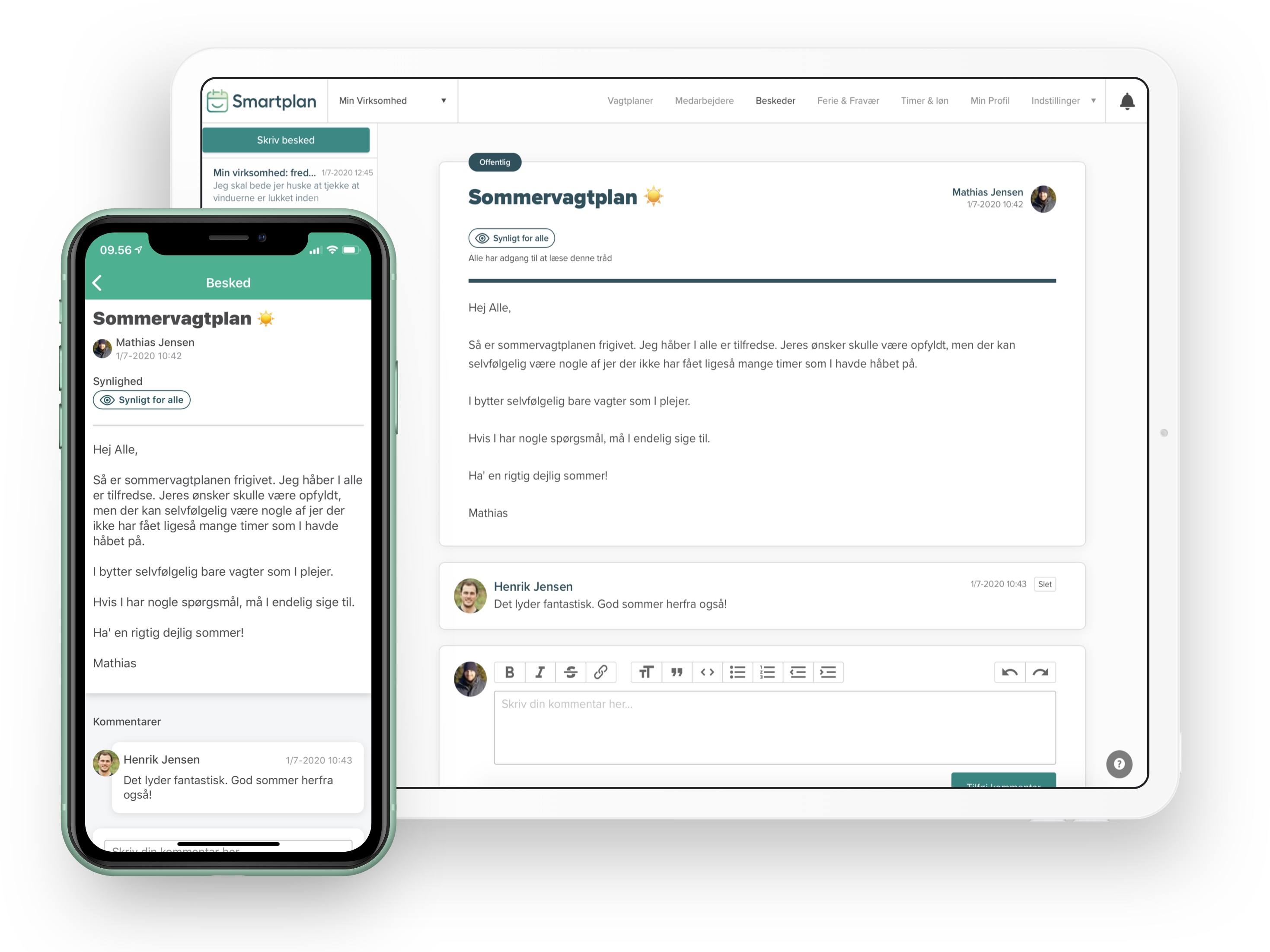 Billede af beskedsystem
