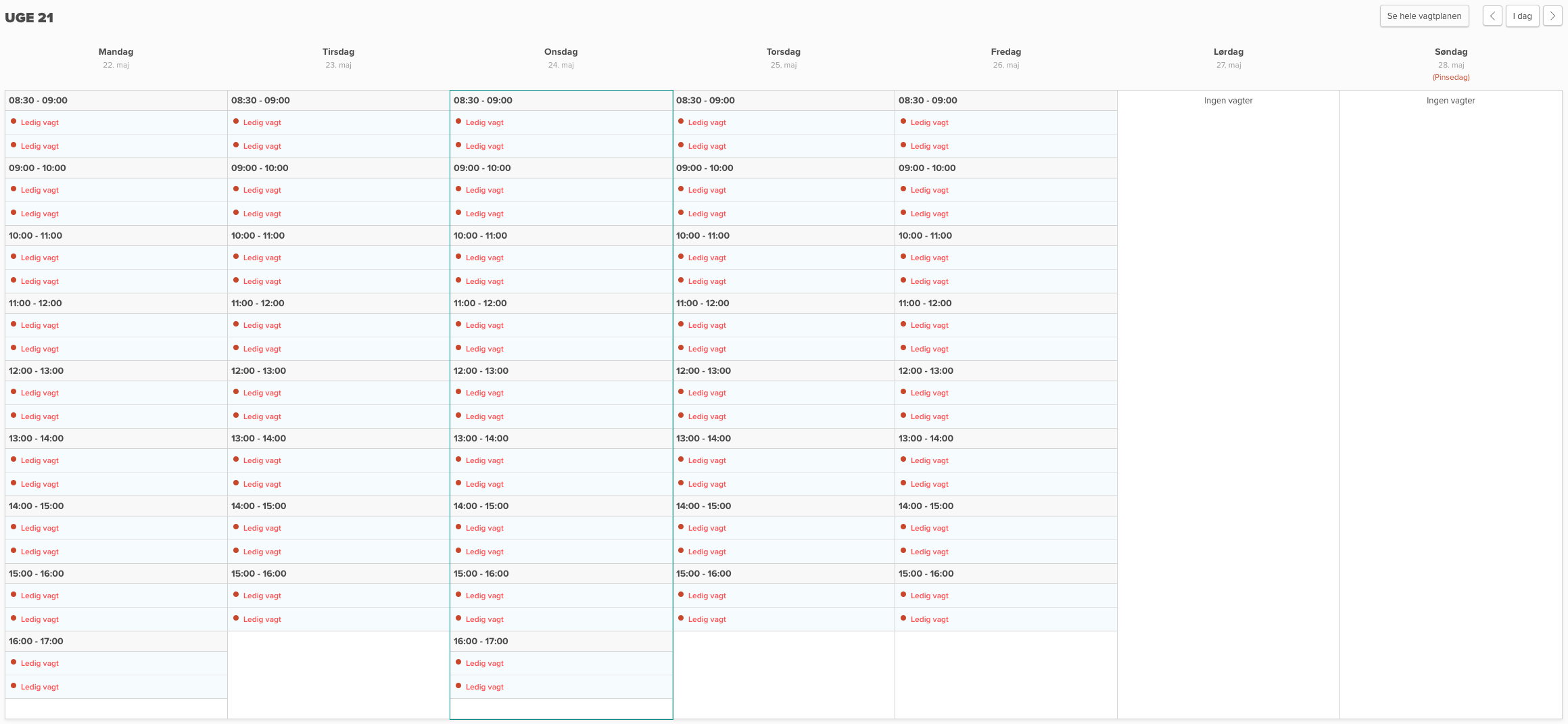 Billede af vagtplan hos Vinylpladen